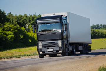 truck moves on highway