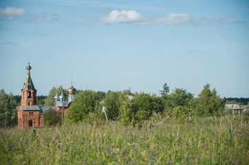 Christian church dome and blue sky