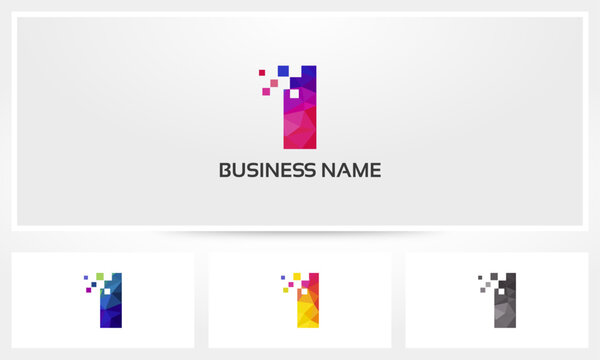Colorful Letter I Pixel Eroded