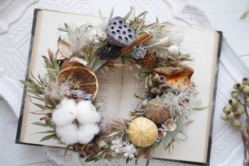 ドライフラワーリース