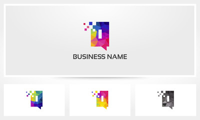 Colorful Letter Q Pixel Eroded