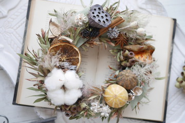 ドライフラワーリース