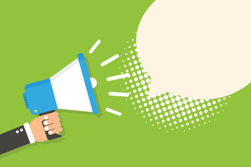 Megaphone with speech bubble