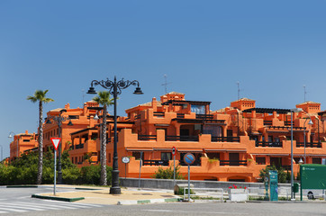 Estepona, Spain – 27 april 2018: Arabic style building, Spain, Andalusia