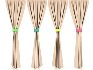 curtains.3-d Illustration.