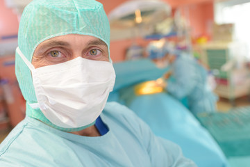 surgeon posing in the theatre