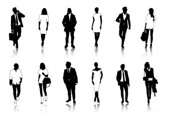 Silhouettes of business people