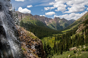 Waterfall, Chicago Basin, Weminuche Wilderness, Needle Range, San Juan National Forest, Colorado