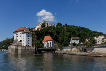 Fototapeta na wymiar Passau - City of Three Rivers..Veste Oberhaus.