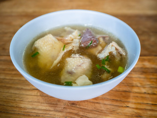 bean sauce and soup for hainanese chicken rice