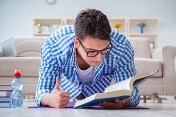 Young student preparing for university exams