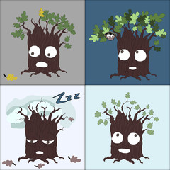 Seasonal tree changes vector characters