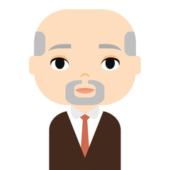 Grandfather. Man Avatar. Male Cartoon Character. Adult People Icon Pensioner.