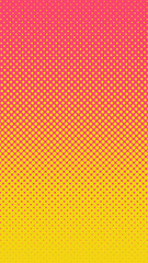 Fototapeta premium Halftone gradient pattern vertical vector illustration. Yellow dotted, pink halftone texture. Pop Art halftone, comics Background. Background of Art. Phone application yellow pink background. AI10