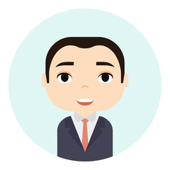 Man Avatar with Smiling faces. Male Cartoon Character. Businessman. Handsome People Icon. Office Workers.