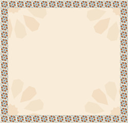Presentation board of traditional pattern with orange and blue colored texture