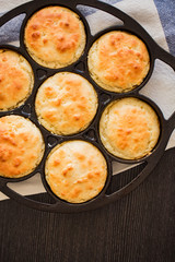 Biscuits in Mini Lodge Cast Iron Cake Pan