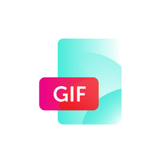GIF format icon. Gradient flat style. Bright, fashionable illustration of icons. Image is isolated on white background. A modern icon for the site and presentation.
