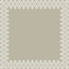 Classic square frame with arabesques and orient elements. Abstract ornament with place for text. Vintage pattern