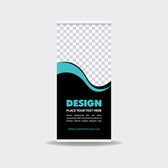 Roll up banner template. Brochure design. Horizontal banner. Vector illustration. Abstract banner design. Creative brochure