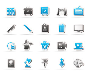 Business and office equipment icons - vector icon set 1