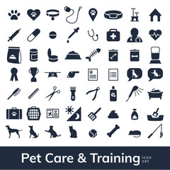 Pet Care and Training Icon Set