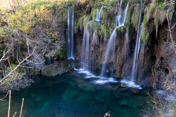 Amazing Waterfalls in Croatian Plitvice Lakes National Park