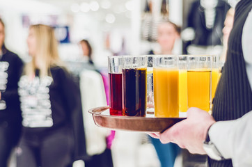 waiter serves drinks
