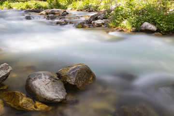 The water flows