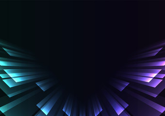 Obraz premium angle overlap stripe rush in dark background, bar layer backdrop, simple technology template, vector illustration