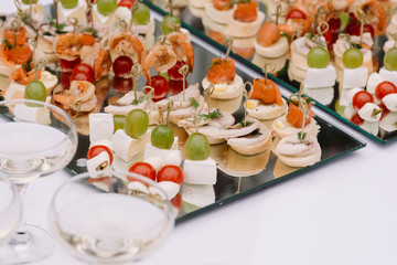Colourful snack on a holiday table