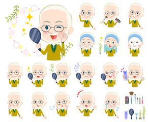 Yellow Ocher knit old man White_beauty