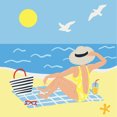 Summer vibes poster. Vector illustration.