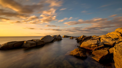 Beautiful sunrise in a bay in Costa Brava, Spain
