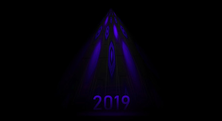 Abstract Christmas tree 2019 neon