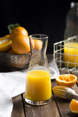 Fresh orange juice ideal for breakfast 