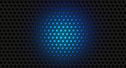 Background of a black metal grid with backlit neon lights © MiaStendal