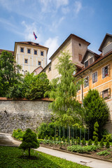 Fototapeta na wymiar Castle in the old town in Skofja Loka, Slovenia