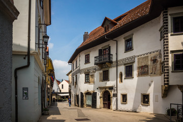 Fototapeta premium Old building in the old town of Skofja Loka, Slovenia