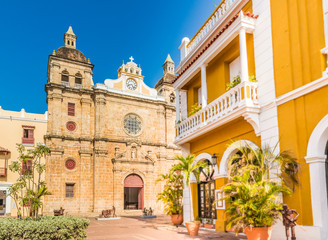 Fototapeta na wymiar A typical view of Cartagena Colombia.
