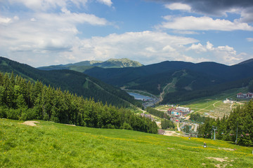 Fototapeta na wymiar summer nature mountain landscape resort village