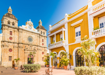 A typical view of Cartagena Colombia. - obrazy, fototapety, plakaty
