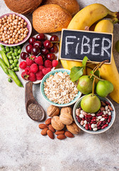 Products rich in fiber. Healthy diet food 