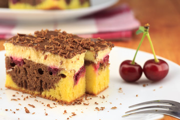 Cocoa cherry cake, called 