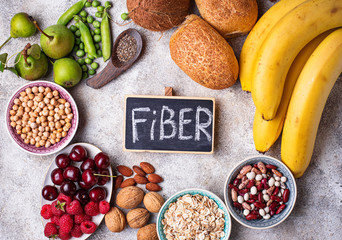 Products rich in fiber. Healthy diet food 