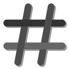 Hashtags Icon with shadow