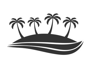 Fototapeta na wymiar Palm trees island travel symbol