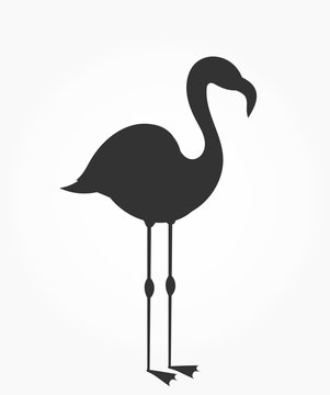 Black flamingo bird icon