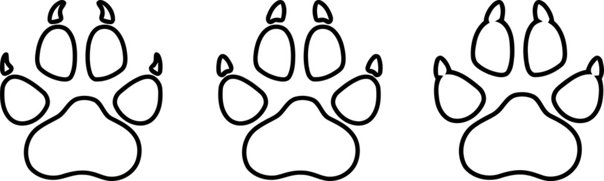 Wolf Pfote, Hunde Pfote, Aufkleber Label, Logo, Zeichen