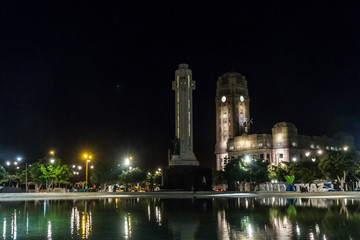 SANTA CRUZ, TENERIFE / SPAIN - FEBRUARY 26 2018: Santa Cruz street at night